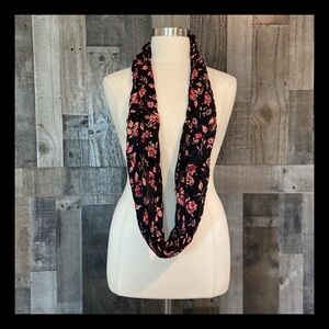 Black infinity scarf floral boho chic dark feminine coastal whimsigoth witchy